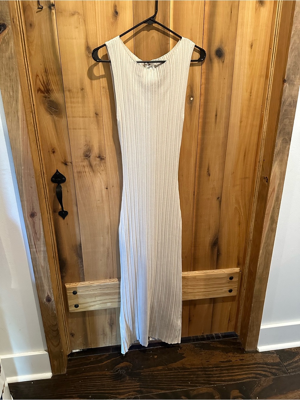 DISSH Sleeveless Ribbed Maxi Dress in Cream